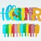 Glitter “Hello Summer” Banner – Sunflower and Colorful Popsicle Garland for Summer, Birthday Parties, Fireplace Mantle, and Party Decoration Supplies